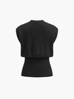 Knit Sweater Vest Women V-Neck Button Front Sleeveless