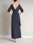 FJØRNA red off-shoulder midi dress and mermaid two-piece set for women, elegant and stylish evening wear.