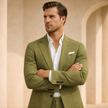 Men's summer two-piece suit set by FJØRNA featuring wedding pants, includes matching blazer and trousers in a stylish, lightweight design.