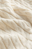 Cable Knit Sweater Women Loose Fit Drop Shoulder Cream