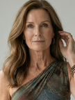 FJØRNA women's summer midi dress featuring a one-shoulder, asymmetric design, flowing fabric and stylish silhouette.