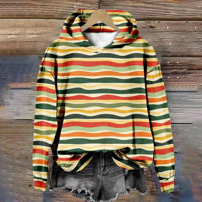 Julie | Women's Cozy Oversized Knit Nordic Hoodie Sweatshirt Pullover with Round-Neck Hooded Star Print Soft for Autumn
