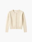 Cardigan Women Wool Cable Knit Cropped Button