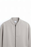 Bomber Jacket Men Slim Fit Zip Ribbed Collar Recycled Polyester