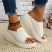 FJØRNA women's orthopedic slip-on shoes with wedge heel, comfortable and stylish for everyday wear, in neutral colors