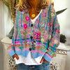 Maren | Women's Floral Print Button Cardigan Sweater with Cozy for Layering