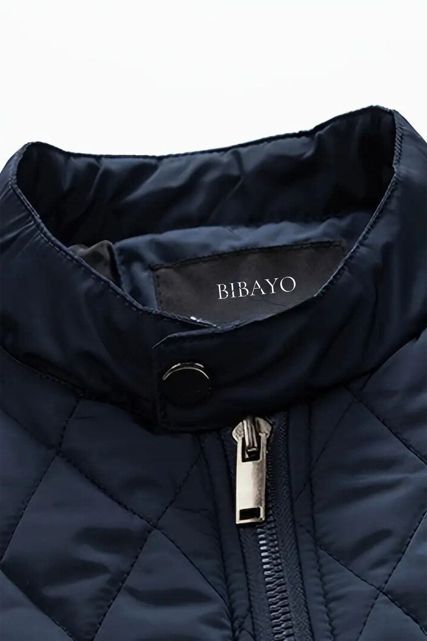 Wool Jacket Men Stand Collar Zip Long Sleeve Regular Fit Winter
