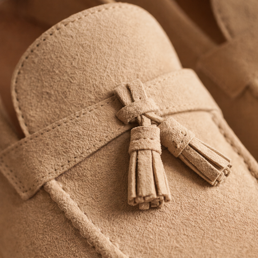 Men's FJØRNA casual suede lace-up shoes with a sleek design, featuring a comfortable sole and stylish look.