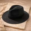 FJØRNA Carolus handmade classic Panama hat for men, summer sun hat with wide brim and woven straw design.