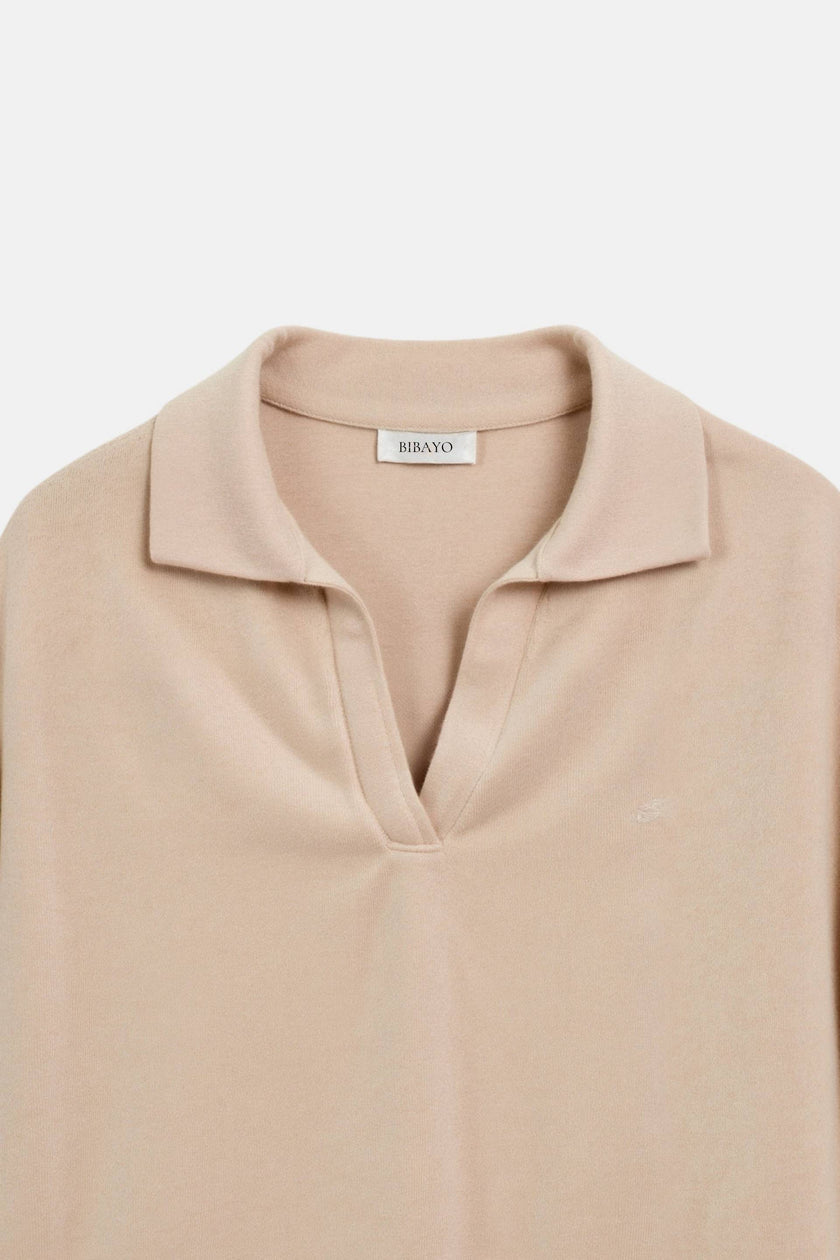Pullover Polo Sweater Women Wool Blend Long Sleeve
