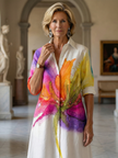 FJØRNA women's floral summer dress with pockets, flowy casual style, featuring a lightweight fabric and a vibrant floral pattern.