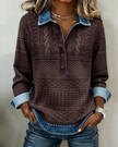 Dolores | Women's Elegant Button-Front Sweatshirt Pullover
