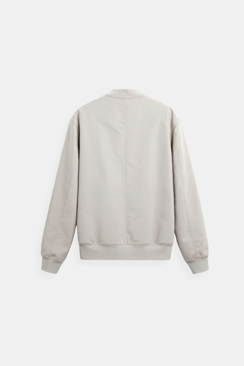 Bomber Jacket Men Slim Fit Zip Ribbed Collar Recycled Polyester