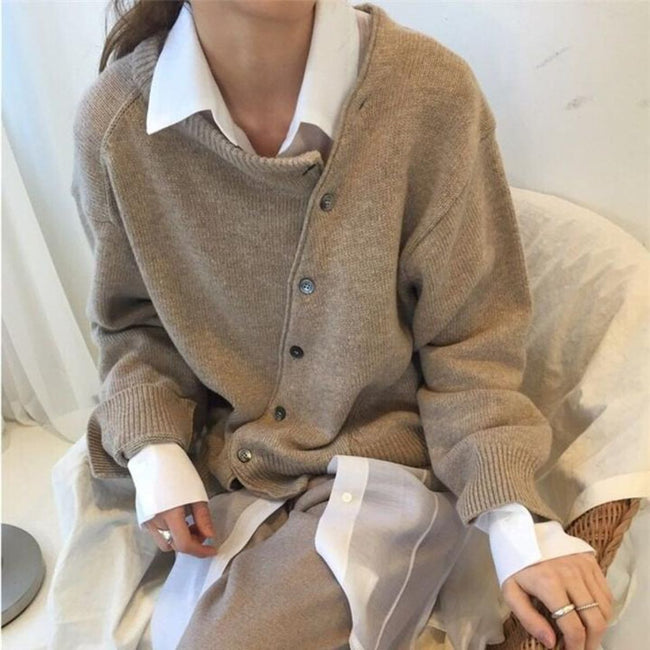 Alyssa | Women's Versatile Button-Front Sweater Pullover with Wrap Cozy Elegant Soft