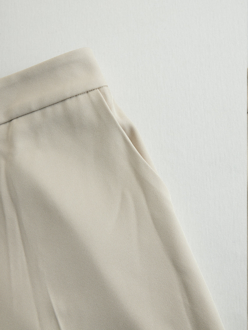 FJØRNA khaki belted waist two-piece trouser set for women, featuring stylish pants and matching top, perfect for casual or office wear.