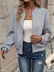 Birgit | Women's Quilted Crew-Neck Long-Sleeve Zip Bomber Jacket