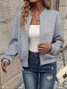 Birgit | Women's Quilted Crew-Neck Long-Sleeve Zip Bomber Jacket