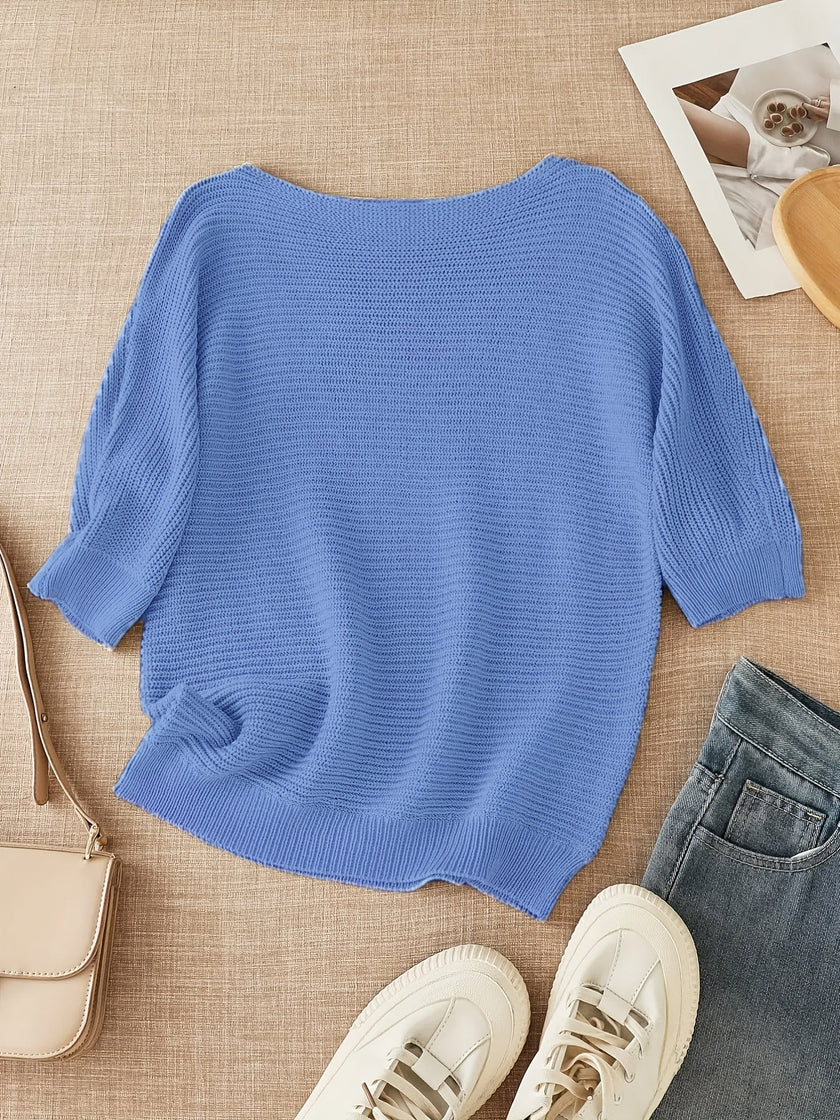 Knit Sweater Open Knit Relaxed Fit Lightweight Pullover Jumper | Judith