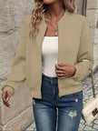 Birgit | Women's Quilted Crew-Neck Long-Sleeve Zip Bomber Jacket