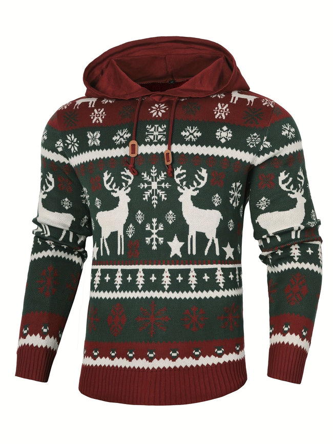 Giulia | Women's Fair Isle Reindeer Hooded Christmas Sweater