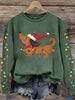Mirjam | Women's Oversized Cropped Santa Tacky Novelty Crew-Neck Sweater