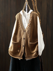 Florianne | Women's Versatile Knit Floral Turtleneck Gilet Vest