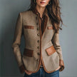 Emilia | Women's Tailored Knit Button-Front Jacket Coat
