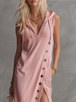 Pink lace V-neck midi dress by FJØRNA, elegant evening dress with delicate lace details and a flattering V-neckline.