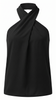 Halter Top Women Slim Fit Sleeveless Front Zip Black