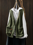 Florianne | Women's Versatile Knit Floral Turtleneck Gilet Vest