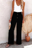 FJØRNA lightweight summer women's trousers with high waist and smocked design, casual and breathable for warm weather.