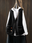 Florianne | Women's Versatile Knit Floral Turtleneck Gilet Vest