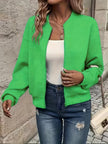 Birgit | Women's Quilted Crew-Neck Long-Sleeve Zip Bomber Jacket