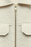 Polo Collar Jacket Women Buckle Pockets Recycled Polyester Regular Fit