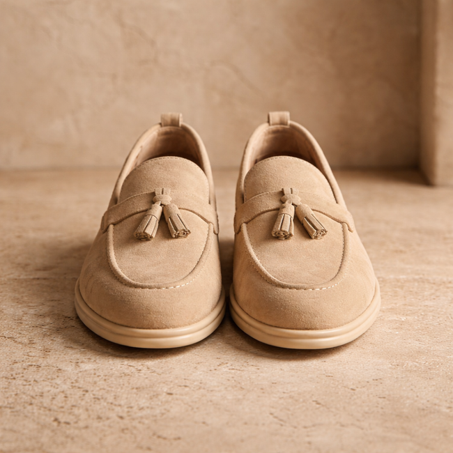 FJØRNA men's casual suede lace-up shoes in brown, featuring a sleek smart casual design and comfortable fit.
