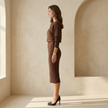 FJØRNA women's ribbed knit top and skirt co-ord set, stylish two-piece women’s set in a matching ribbed knit fabric.