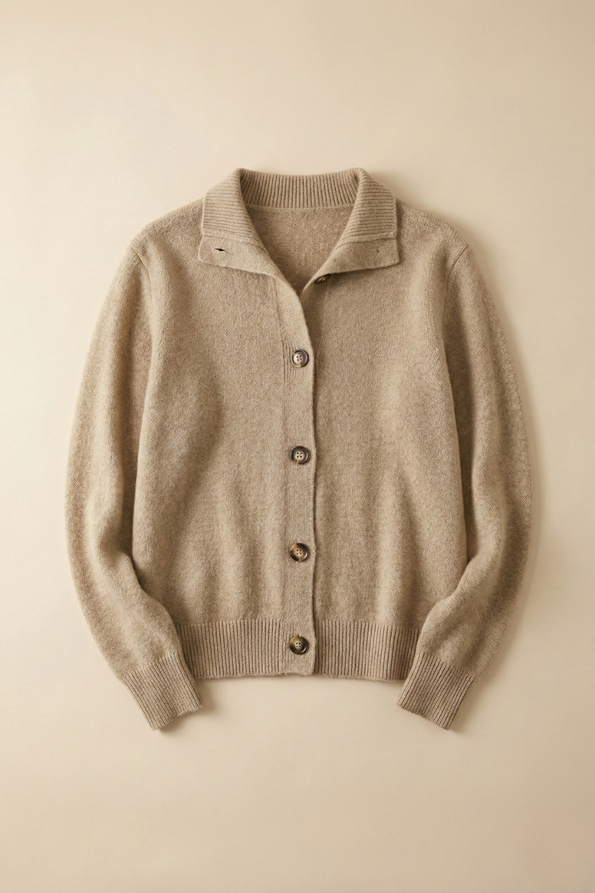 Ebba | Women's Knit Collared Button-Up Cardigan