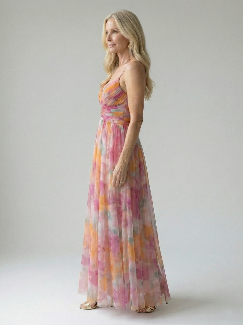 FJØRNA summer maxi dress for women, sleeveless and flowy, featuring a breezy, lightweight fabric perfect for warm weather.