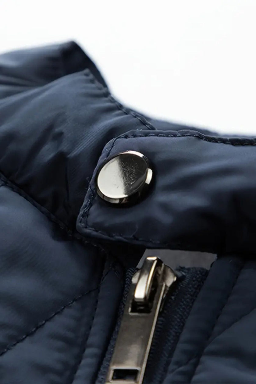 Wool Jacket Men Stand Collar Zip Long Sleeve Regular Fit Winter