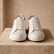 FJØRNA men's leather casual trainers with lace-up design, stylish everyday shoes for comfortable, versatile wear
