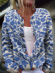 Lila | Women's Cozy Floral Print Open-Front Cardigan with Elegant for Casual