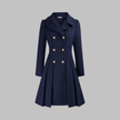 Double-Breasted Coat Women Long Sleeve Tailored Button Front