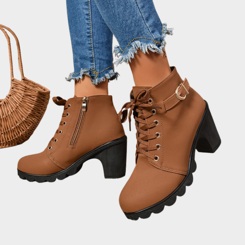 Kenna | Women's Block Heel Ankle Boots with Comfortable Casual Everyday Walking