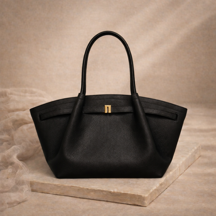 FJØRNA vegan leather medium waterproof tote bag with sturdy handles and spacious interior for work and daily use.