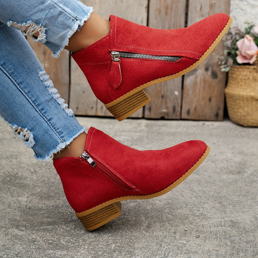 Elara | Women's Zip Ankle Elegance, Ease Boots with Comfortable Casual
