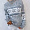 Fair Isle Christmas Sweater Snowflake Chunky Knit Half Turtleneck Holiday Jumper | Heidi