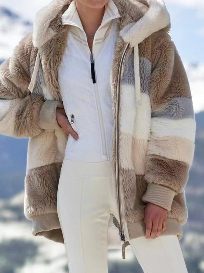 Erika | Women's Plus-Size Hooded Zip-Up Sherpa Winter Jacket