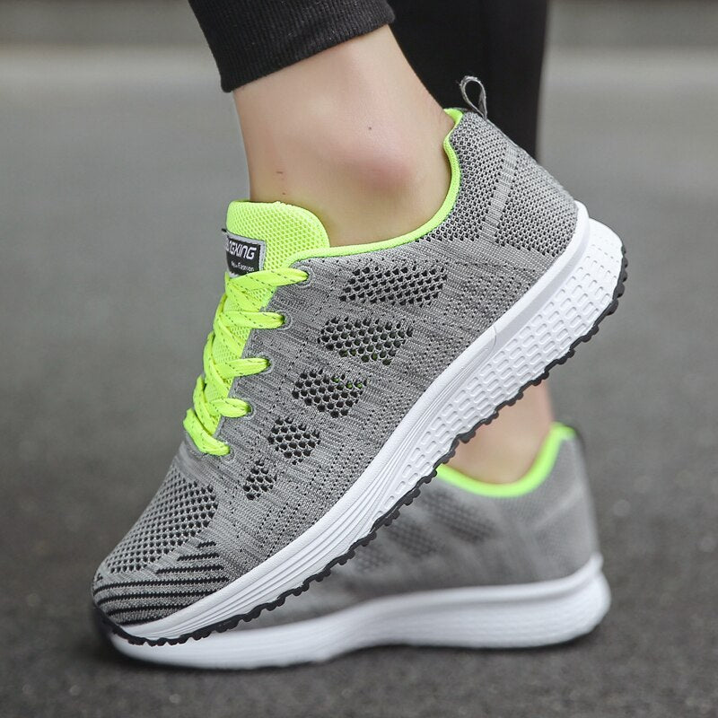 FJØRNA women's orthopedic walking shoes with lace-up knit design, providing comfort and support for everyday walking.