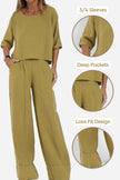 FJØRNA women's summer two-piece linen co-ord set with pockets, stylish and breathable clothing for warm weather.