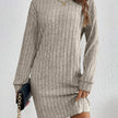 Wivi | Women's Ribbed Turtleneck Sweater Dress